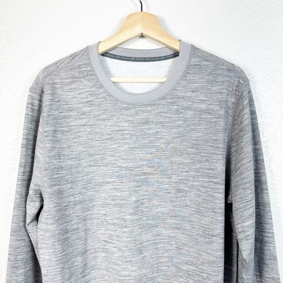Terramar Mens Merino 2 Layer Long Sleeve Crewneck Base Layer Top Grey XL Tall - Picture 2 of 10